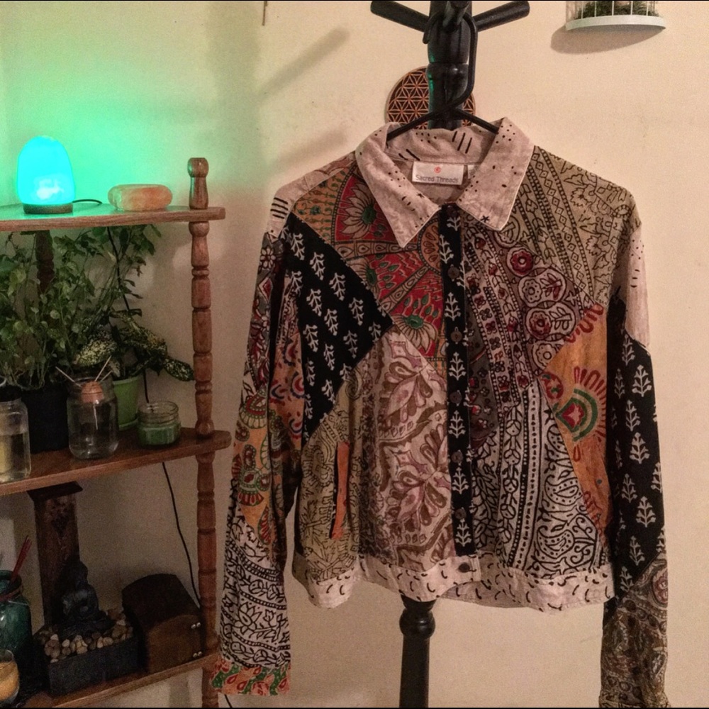 sacred threads woman’s button down shirt